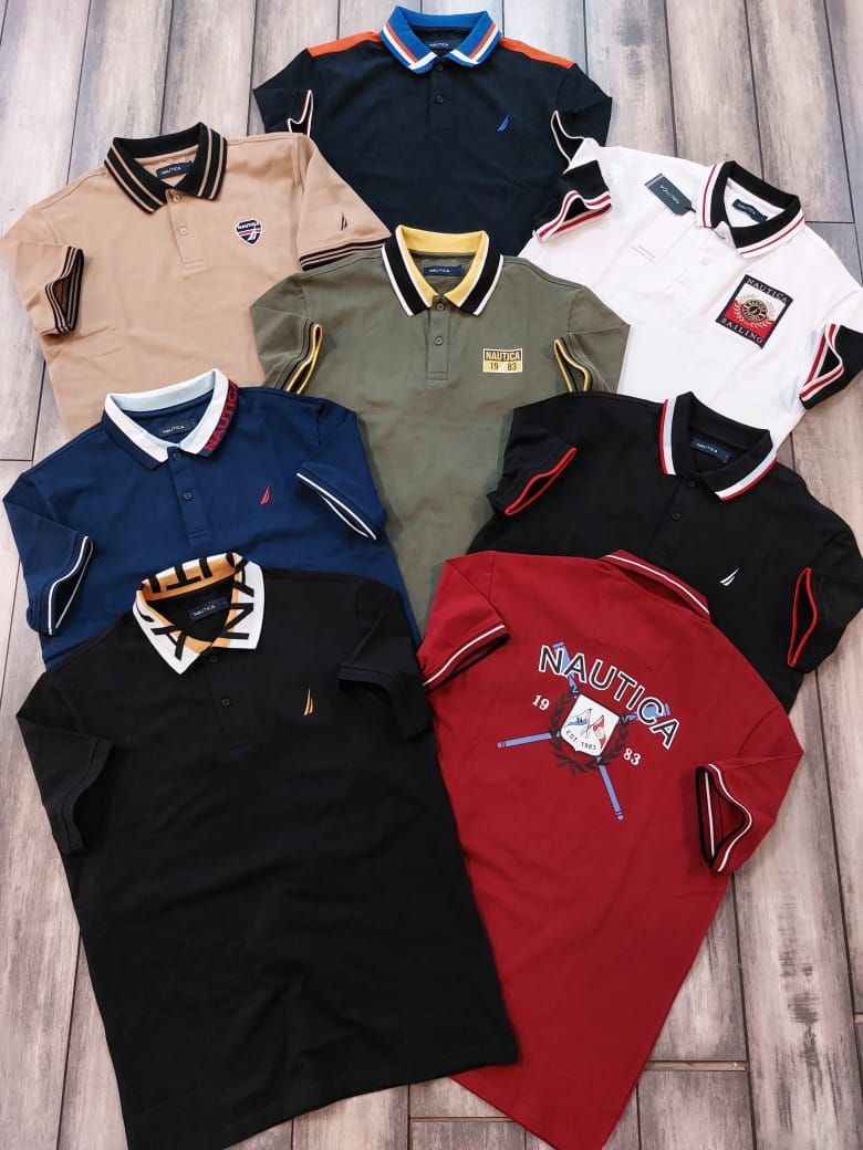 Nautica Premium Quality Collar Neck Half Sleeve Men's T-Shirt - 60 Pc