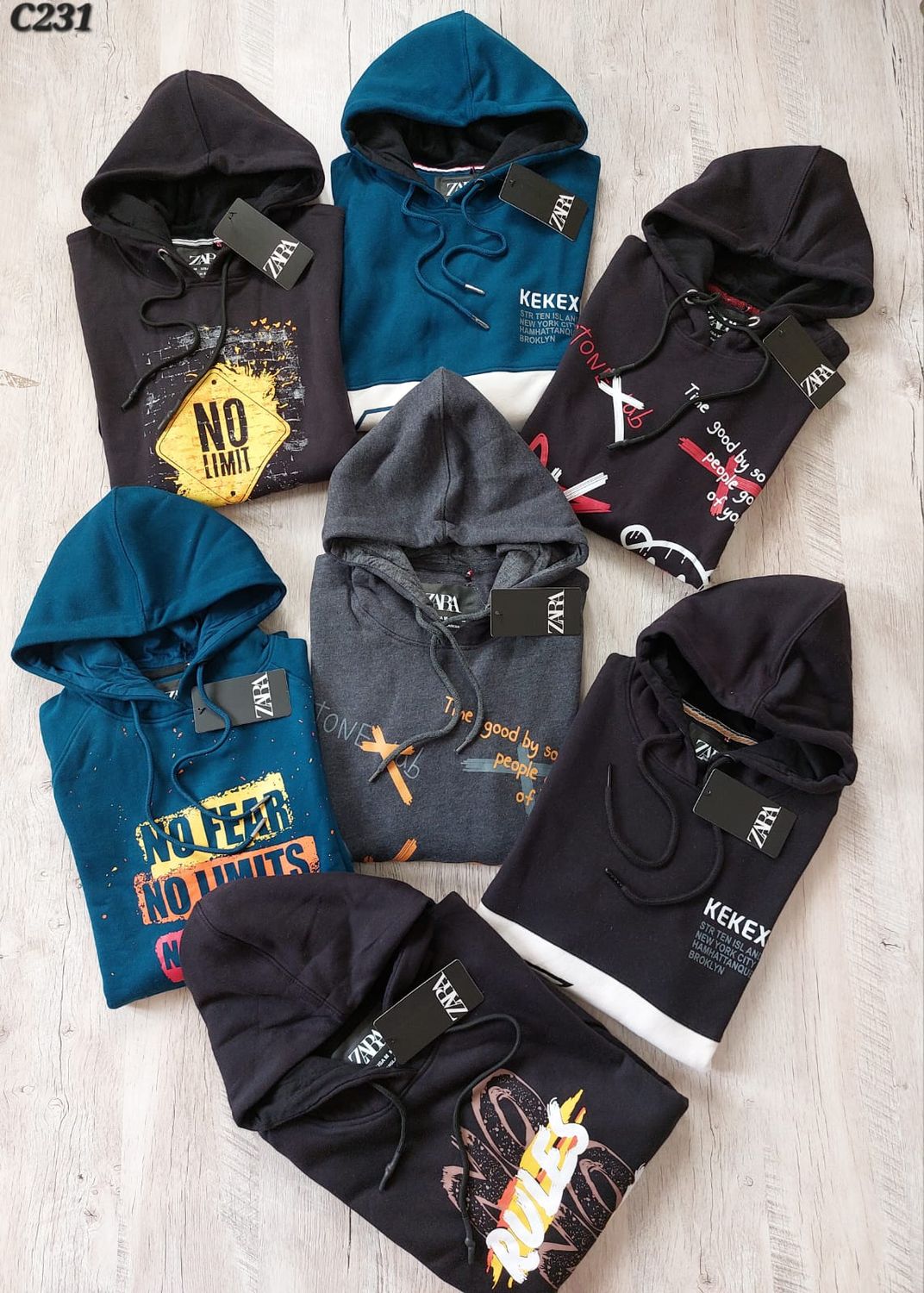 Zara Premium Quality Cotton Lycra Full Sleeve Men's Hoodies - 40 Pc