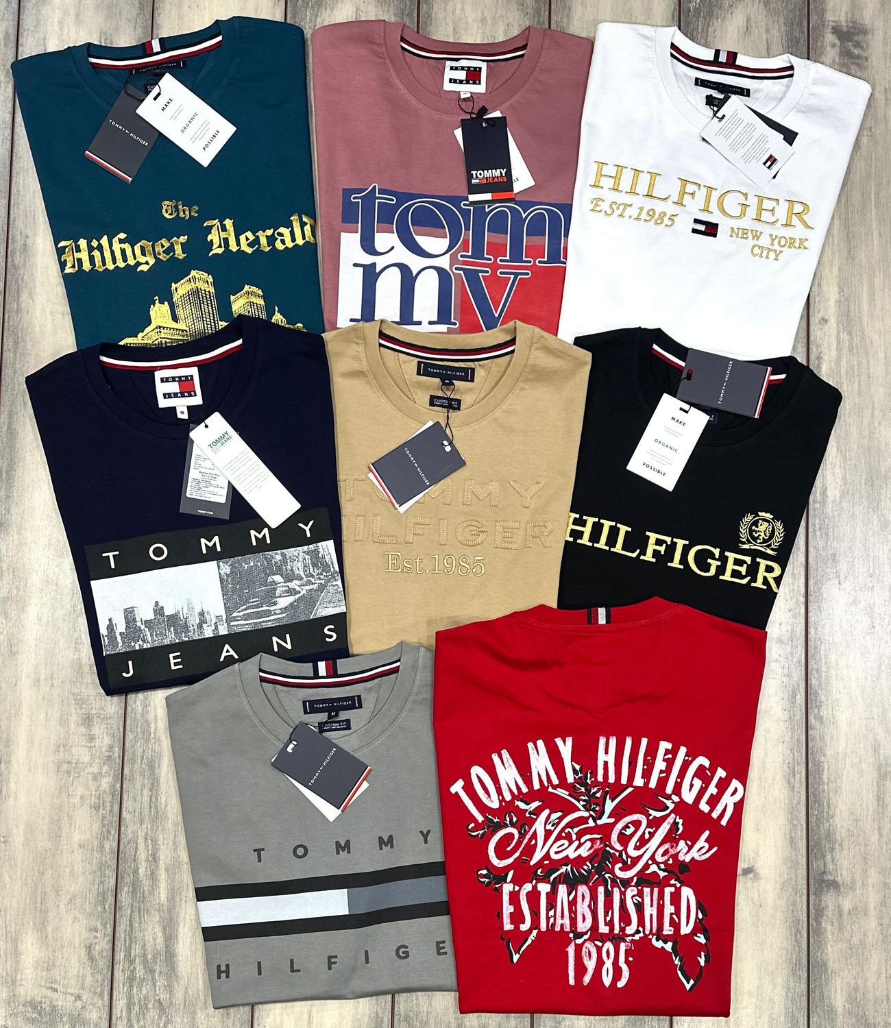 Tommy Hilfiger Premium Quality Cotton Round Neck Half Sleeve Men's T-shirt - 68 Pc