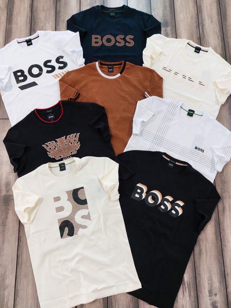 Boss Premium Quality Round Neck Half Sleeve Men's T-shirt - 68 Pc