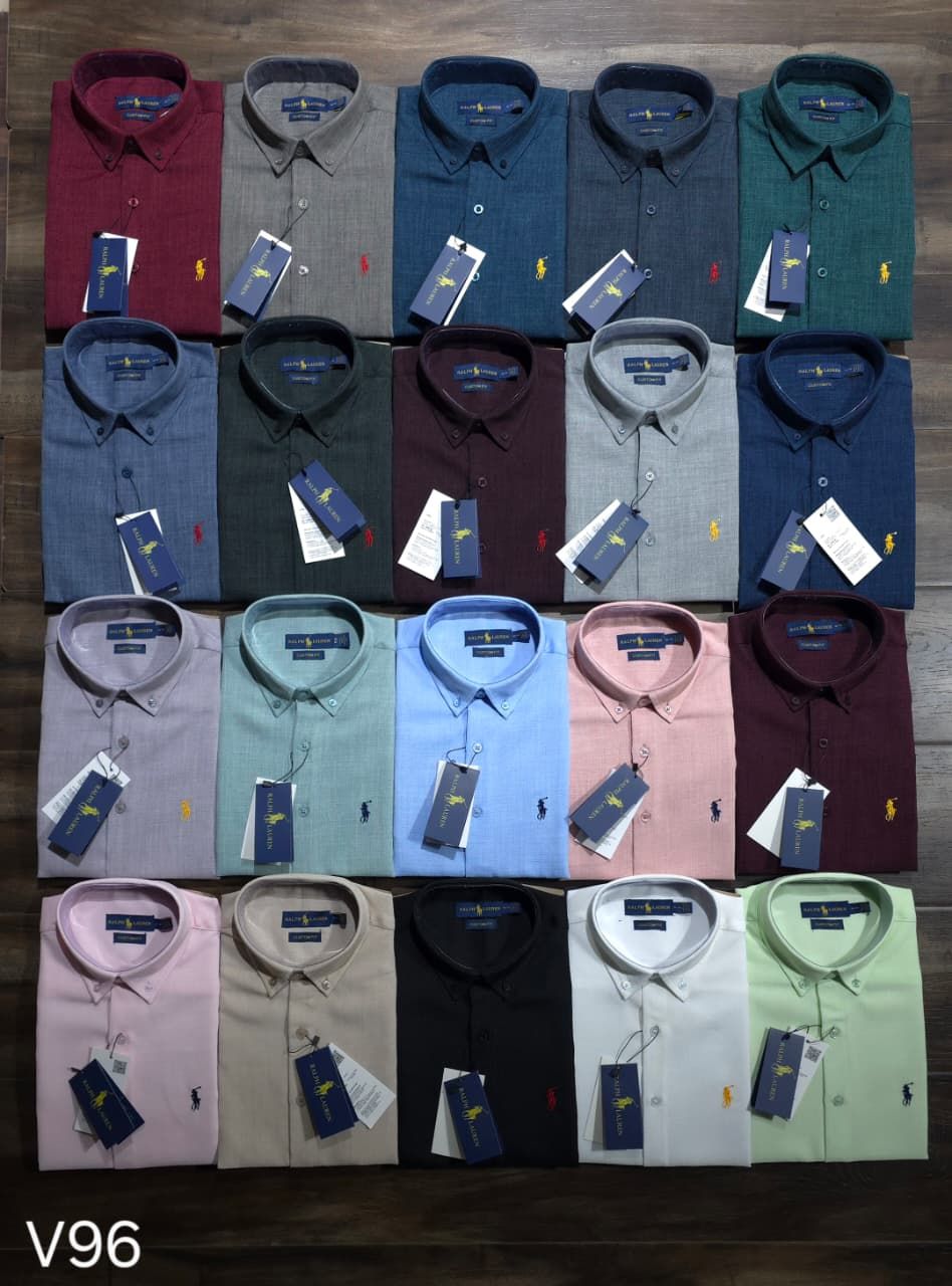 Ralph Lauren Premium Quality Linen Collar Neck Full Sleeve Men's Shirt - 86 Pc