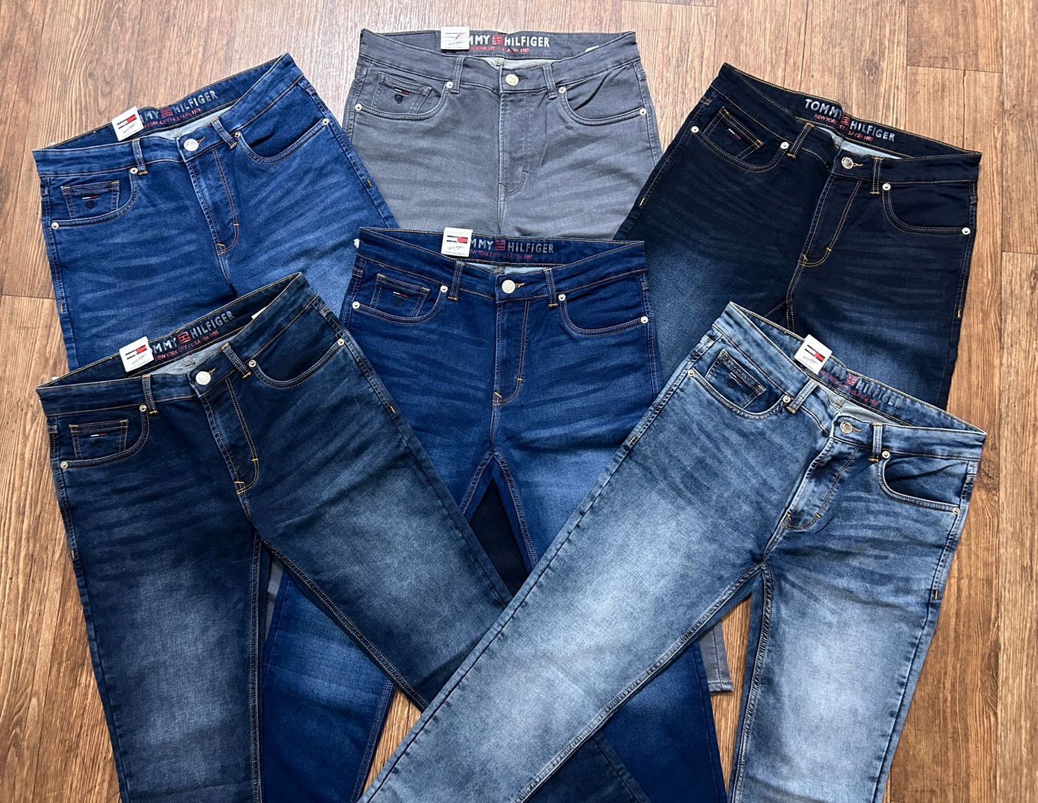 Tommy Hilfiger Premium Quality Cotton Knitted Stretchable Ankle Fit Men's Denim Jeans - 52 Pc