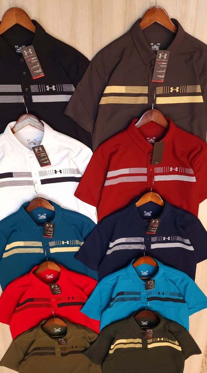 Underarmour (Big Size) Premium Quality Collar Neck Half Sleeve Men's T-shirt - 64 Pc