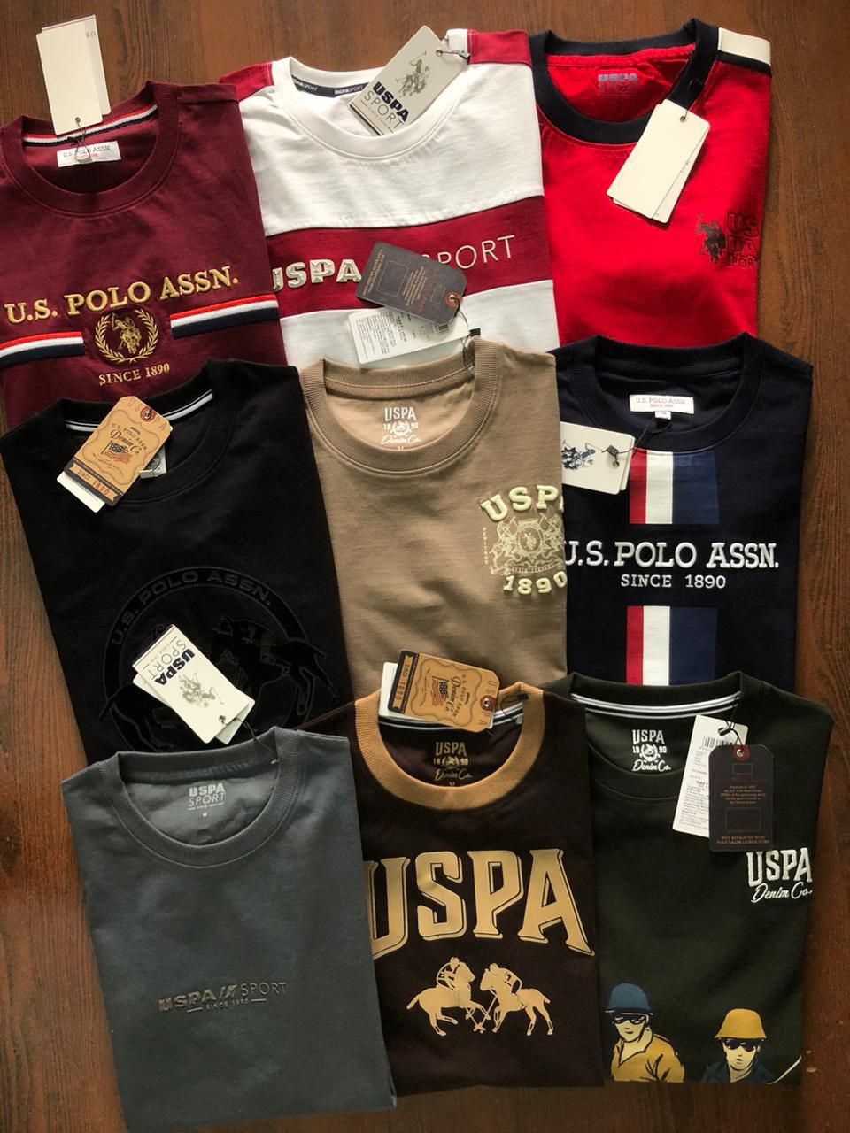 Us Polo Assn. Premium Quality Cotton Crew Neck Half Sleeve Men's T-shirt - 75 Pc