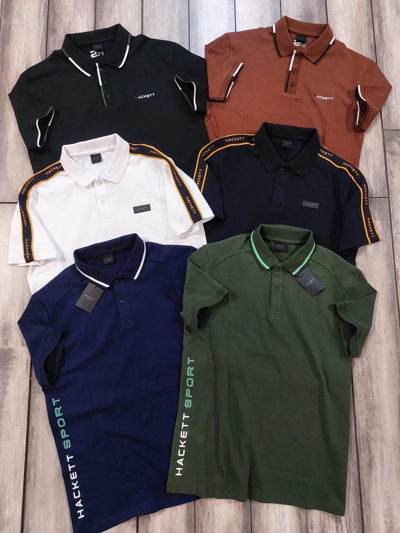 ​Hackett Premium Quality Collar Neck Half Sleeve Men's T-shirt - 52 Pc