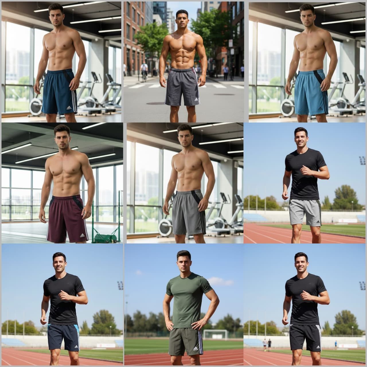 Adidas Premium Quality NS Lycra Sports Wear Men's Shorts - 36 Pc