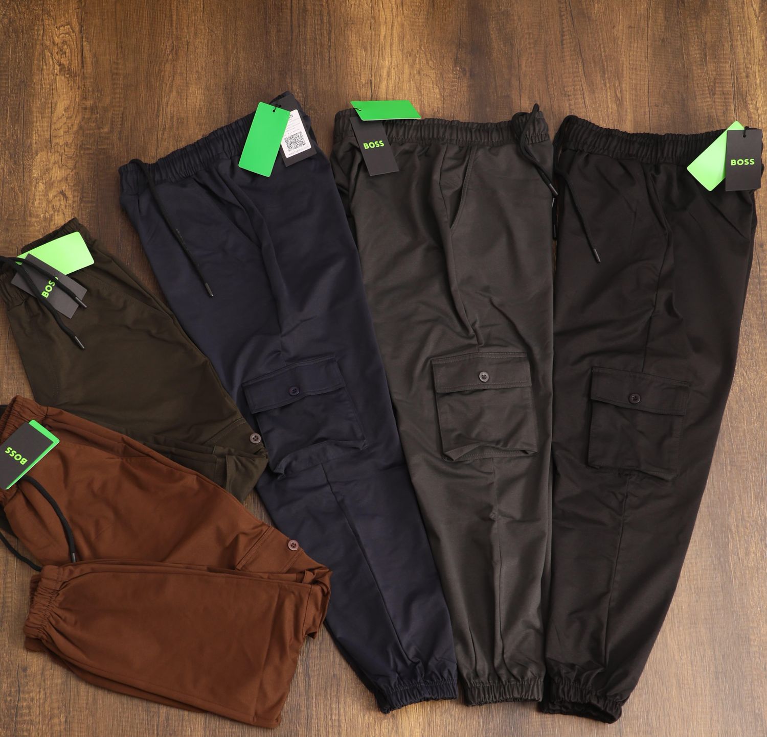 Hugo Boss Premium Quality Stretchable Men's Cargo Joggers - 26 Pc