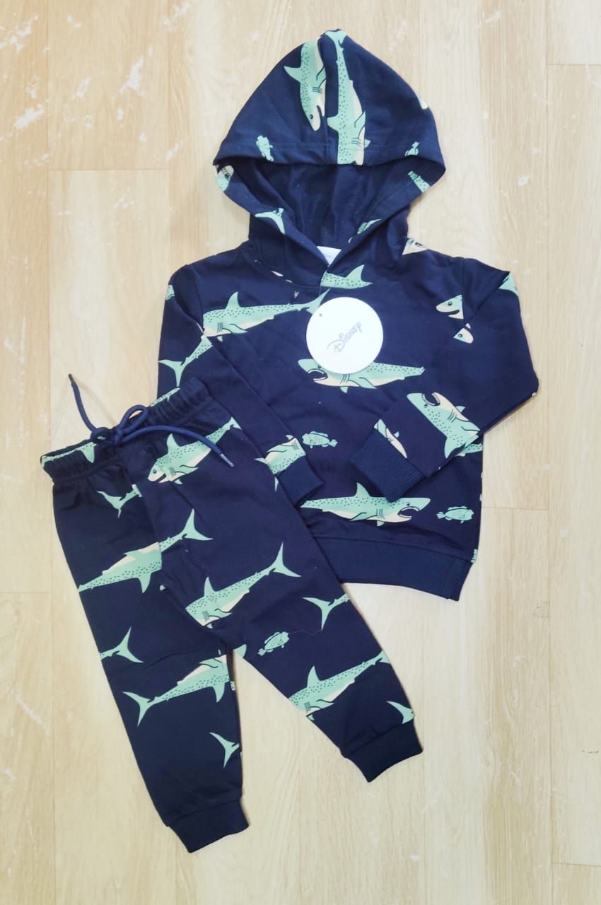 Disney Premium Quality Cotton Loop knit Kids Hooded Co-ord Set - 32 Set