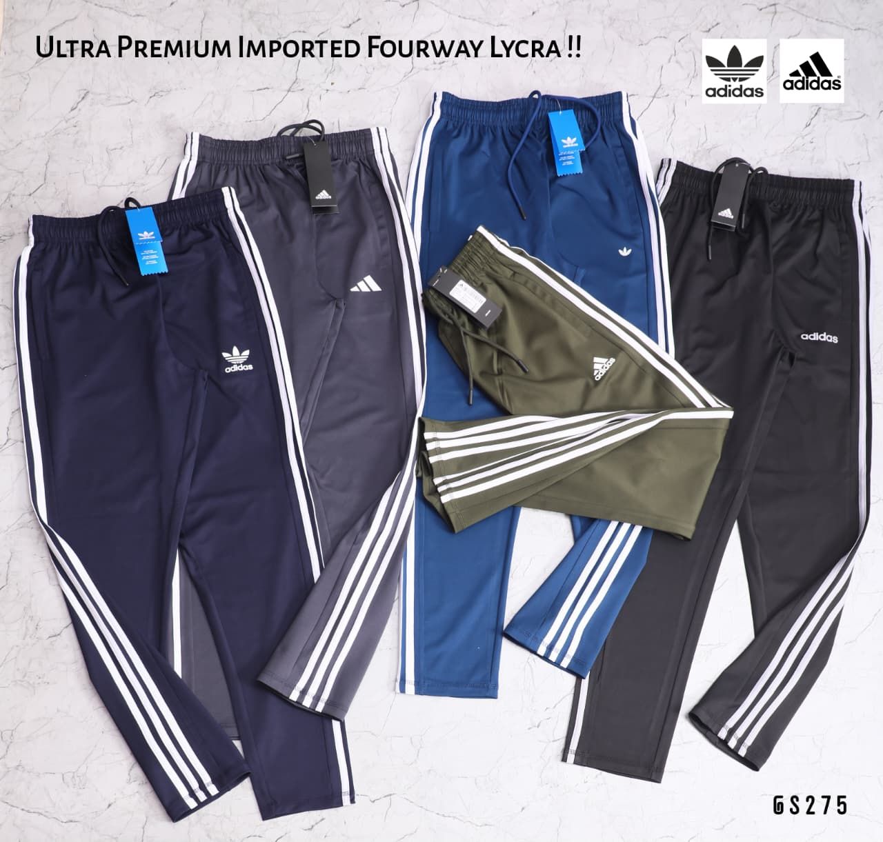 Adidas Premium Quality Dry Fit Sports 4-way Stretchable Lycra Men's Trackpant - 43 Pc