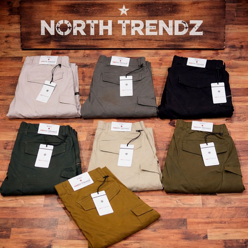 North Trends Premium Quality Cotton Men's Cargo Pant - 45 Pc