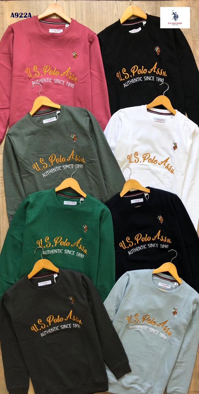 Us Polo Premium Quality Cotton Crew Neck Full Sleeve Men's Sweatshirt - 36 Pc