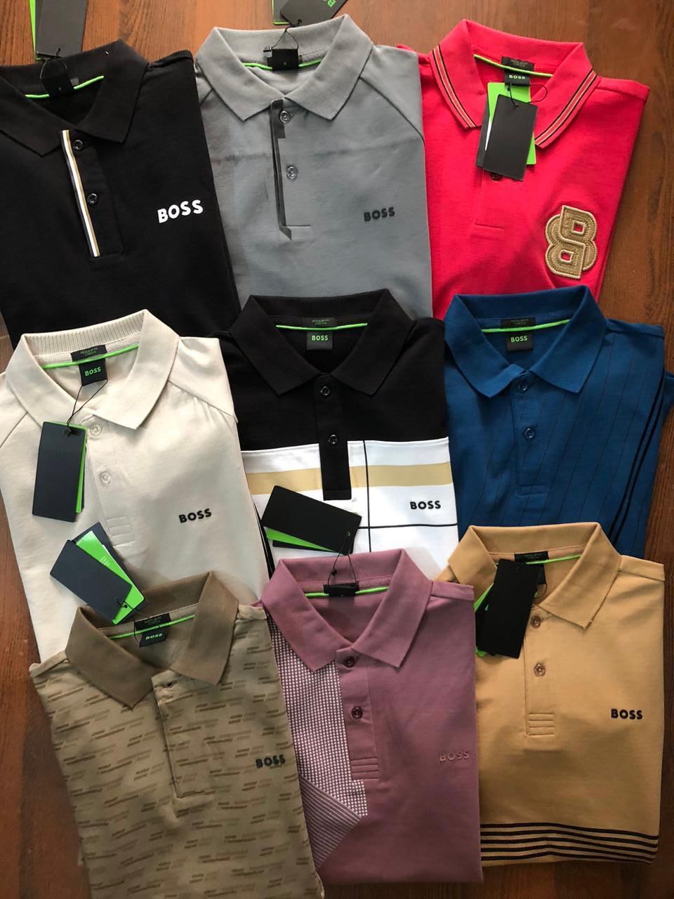 Boss Premium Quality Lycra Collar Neck Half SleeveMen's T-shirt - 75 Pc