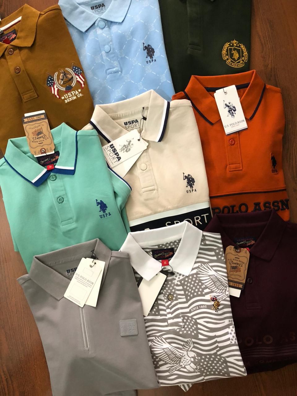 Us Polo Premium Quality Collar Neck Half Sleeve Men's T-shirt - 75 Pc