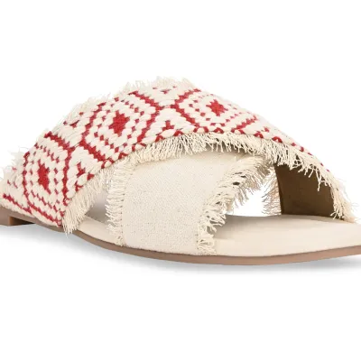 women square toe cross strappy slippers -90 pair