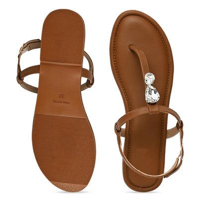 LADIES FANCY flat Sandal with Crystal Diamond studded on strap -90 pair