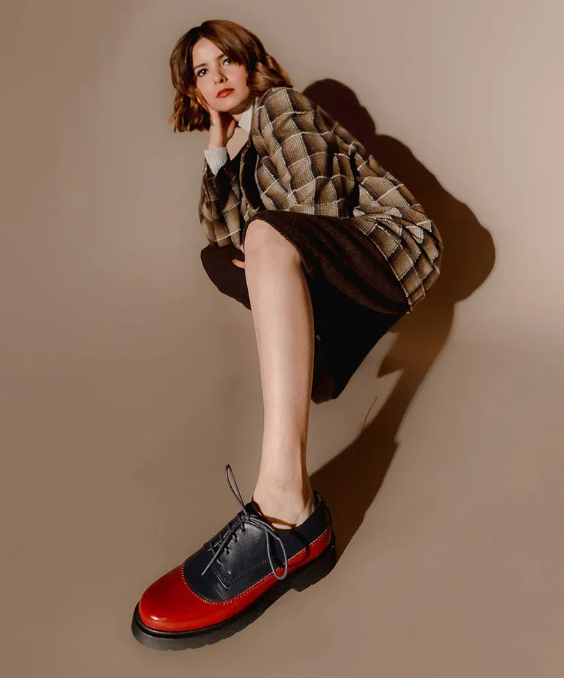 Ladies winter Lace Up shoes Black and Red - 90 PAIR
