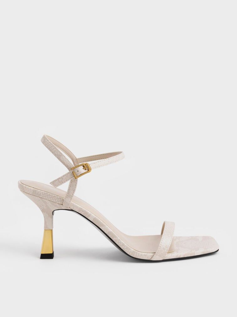 Mid-Length Golden Spool Heeled Sandals - 90 PAIR