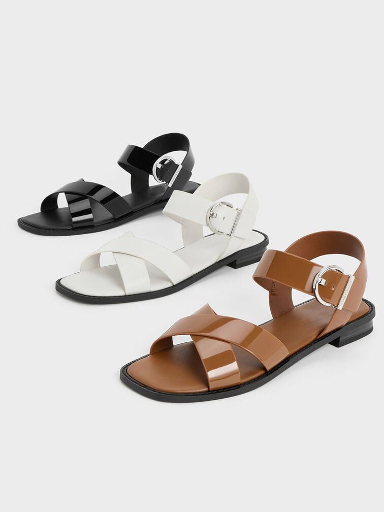 Trending Brown PU Leather Sandals  - 90 PAIR
