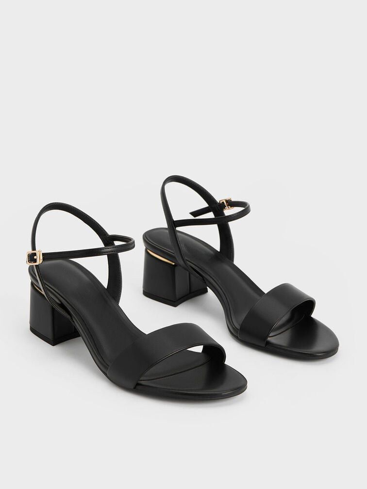 Women's Black Leather Sandals Mid-Length - 90 PAIR