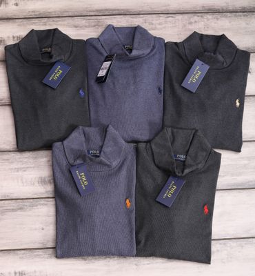 Ralph Lauren Premium Quality Cotton Winter  Casual Turtle Neck Full Sleeve Men's Swetshirt  - 42 Pc
