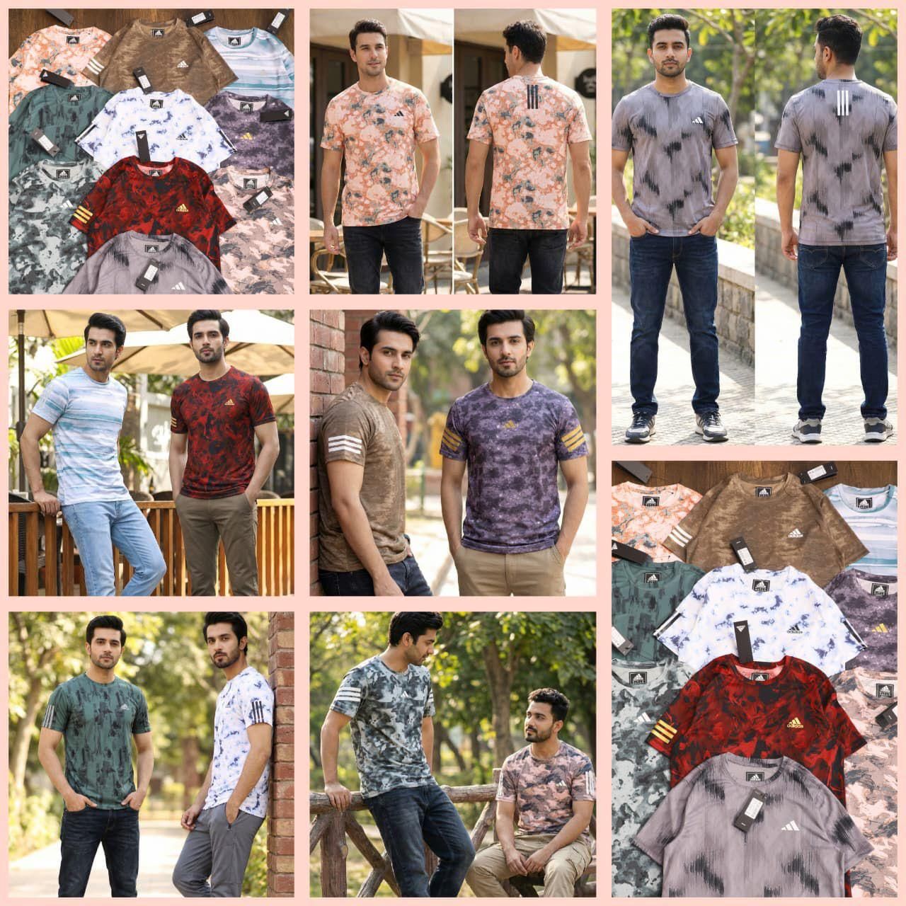 Adidas Premium Quality Lycra Round Neck Half Sleeve Men's T-shirt - 43 Pc