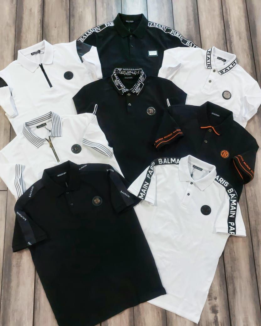 Balmain Premium Quality Collar Neck Full Sleeve Men’s Polo T-Shirts - 60 Pc