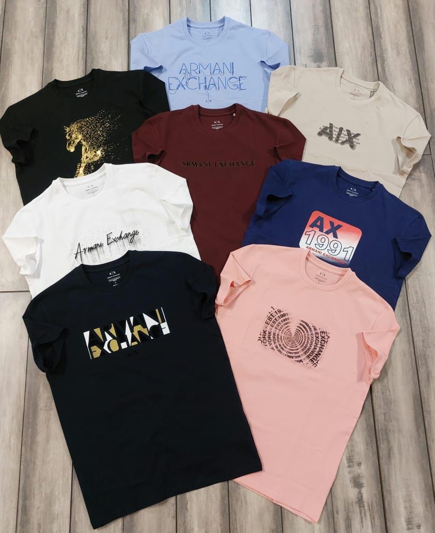 Armani Exchange Premium Quality Cotton Round Neck Half Sleeve Men's T-shirt - 68 Pc