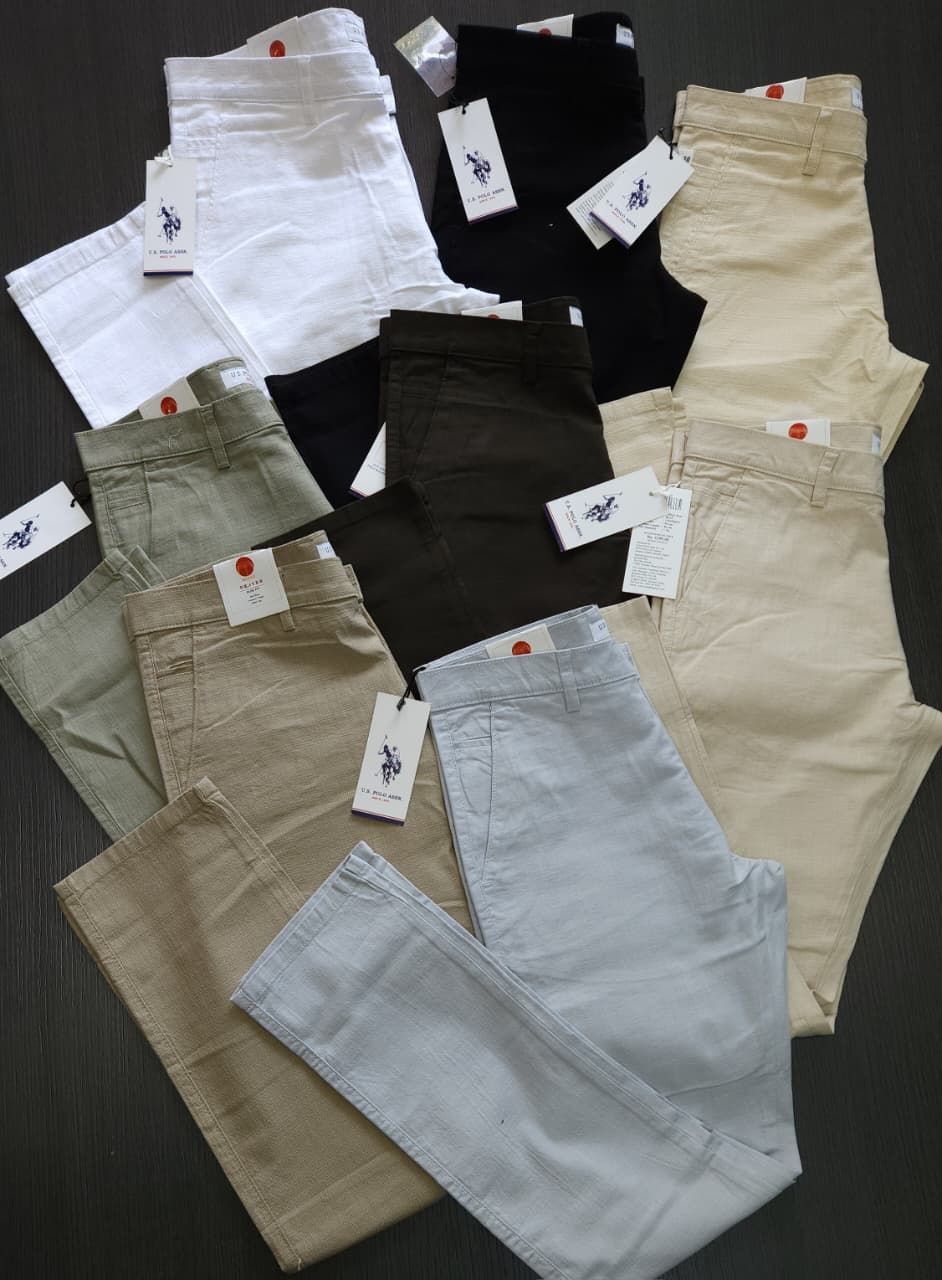 Us Polo Premium Quality Cotton Lenin Lycra Men's Pant - 60 Pc