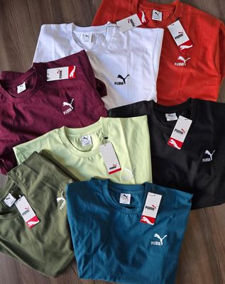 Puma Premium Quality Cotton Oversize drop shoulder Crew Neck Half Sleeve Men's T-shirt - 53 Pc