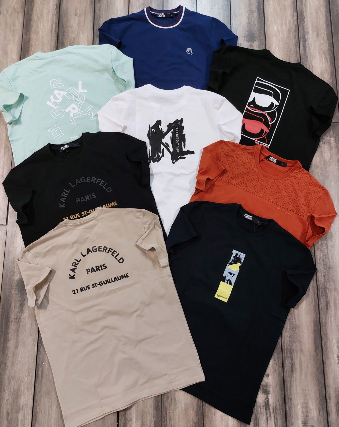 Karl Lagerfeld Premium QualityCotton  Round Neck Half Sleeve Men's T-Shirts - 68 Pc