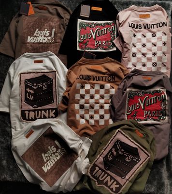 Louis Vuitton Premium Quality Cotton Oversized Dropshoulder Crew Neck Half Sleeve Men's T-shirt - 66 Pc