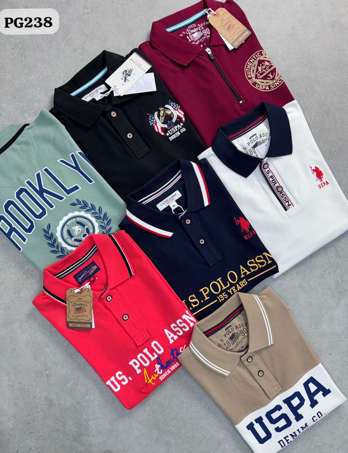 Us Polo Assn. Premium Quality Cotton Collar Neck Half Sleeve Men's T-shirt - 66 Pc