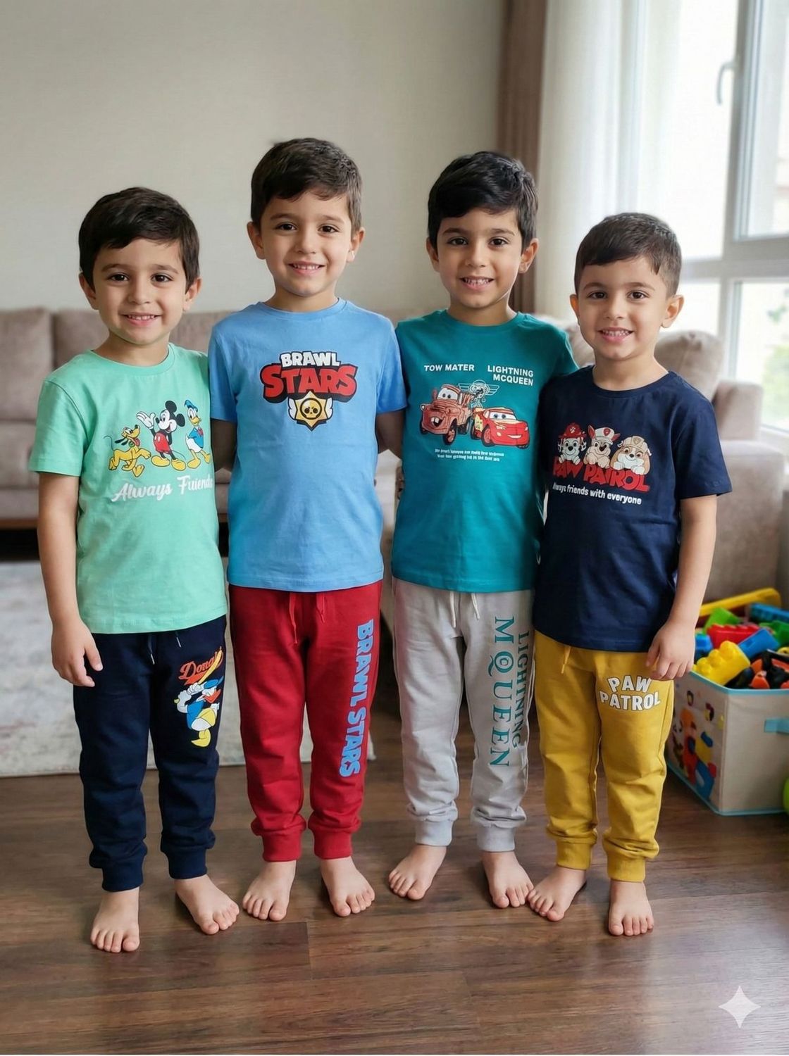 Zara Premium Quality Combed cotton Round Neck T-shirt &amp; Track Pant Kids T-shirt &amp; Track Pant Set - 30 Pc