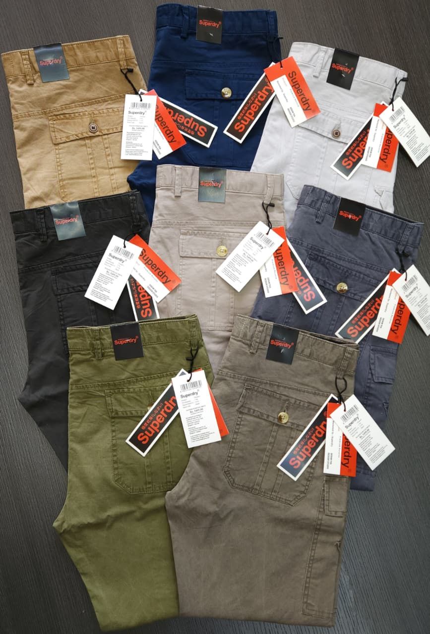 Superdry Premium Quality Lycra Men's Cargo Jeans - 36 Pc