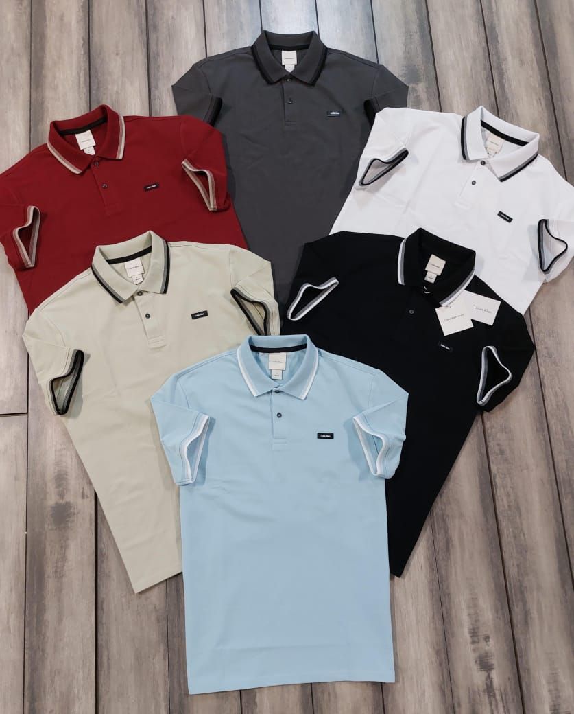 Calvin Klein Premium Quality Collar Neck Half Sleeve Men's Polo T-Shirt - 46 Pc