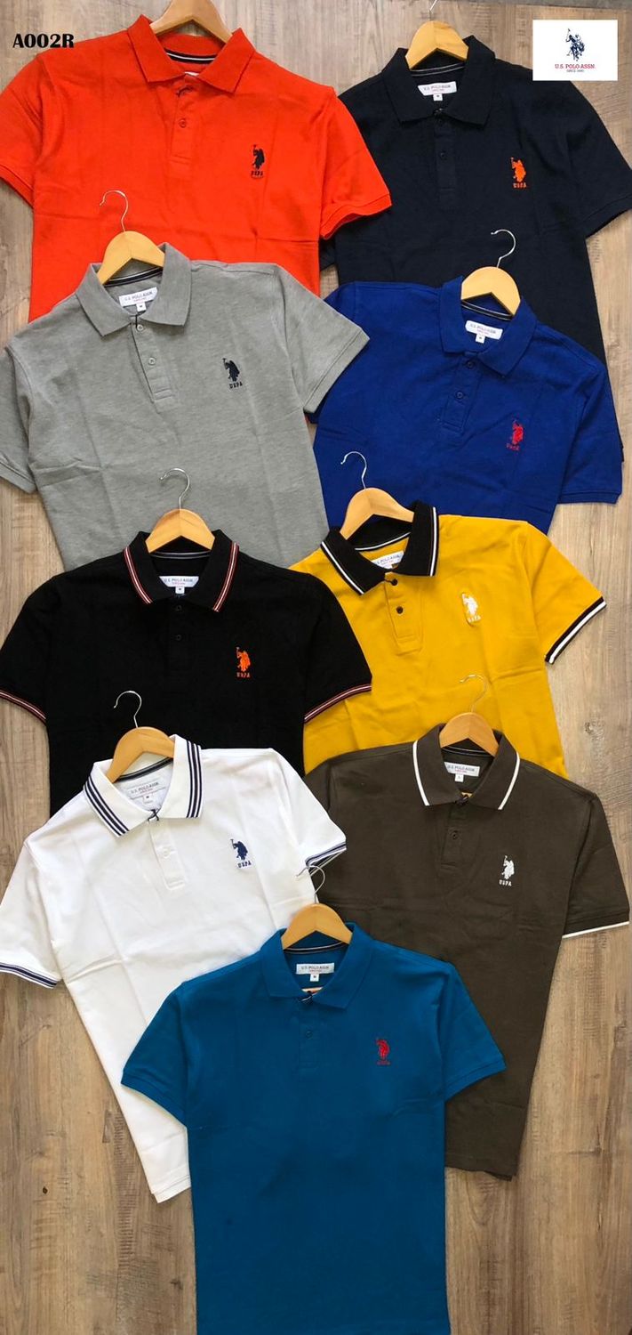 Us Polo Premium Quality Cotton Collar Neck Half Sleeve Men's T-shirt - 32 Pc