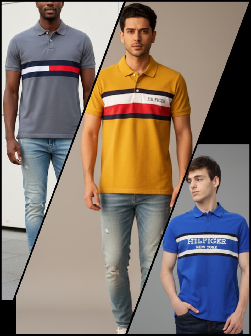 Tommy Hilfiger Premium Quality Cotton Collar Neck Half Sleeve Men's T-shirt - 42 Pc