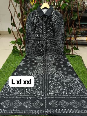 Ladies new ollection in long gown in crepe material with stylish design and colors - 14 Pc