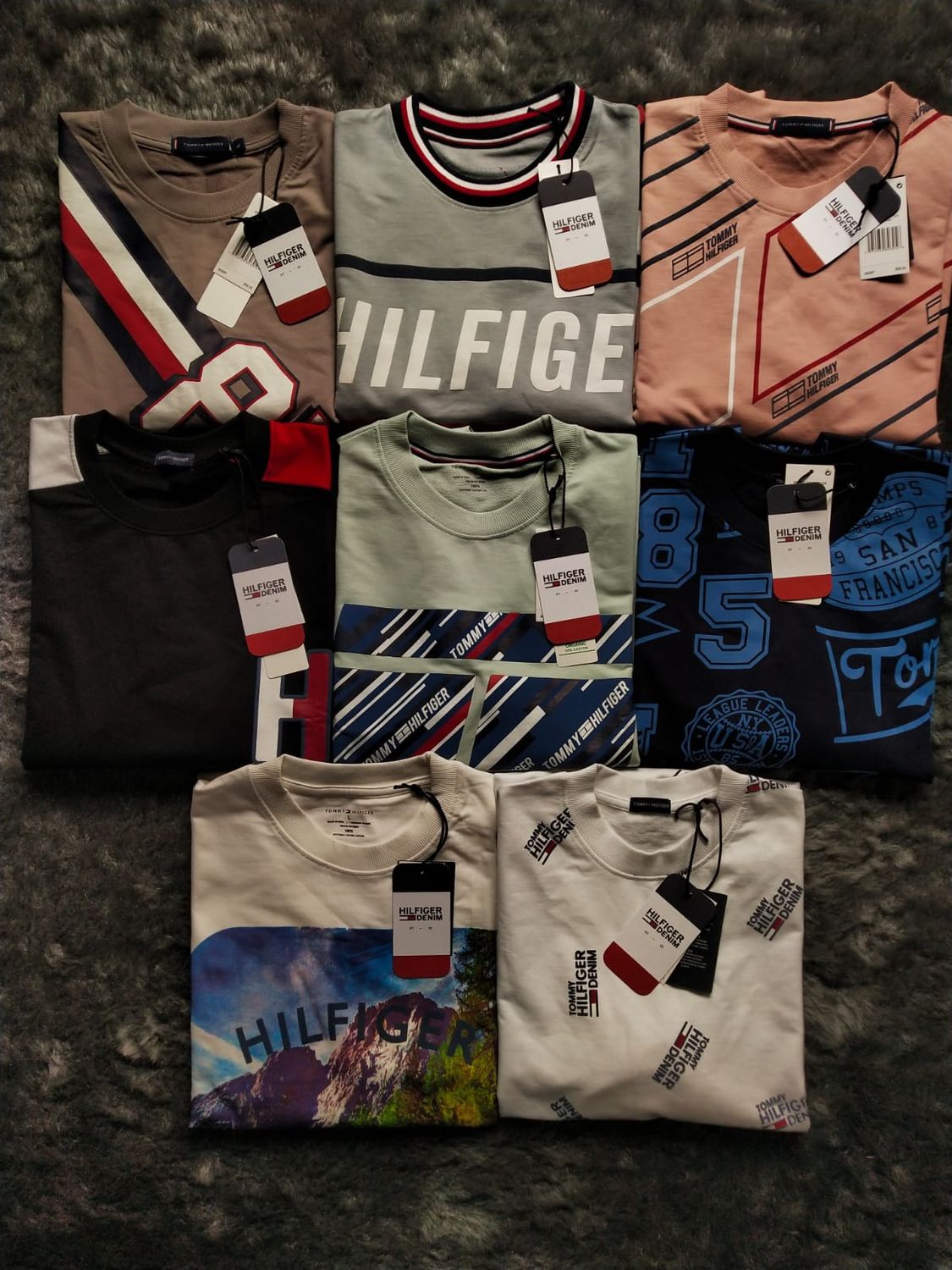 Tommy Hilfiger Premium Quality  Pure Cotton Oversized Dropshoulder Round Neck Half Sleeve Men's T-shirt - 60 Pc