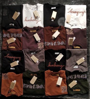 Burberry Premium Quality Cotton Oversized Dropshoulder Round Neck Half Sleeve Men's T-shirt - 36 Pc