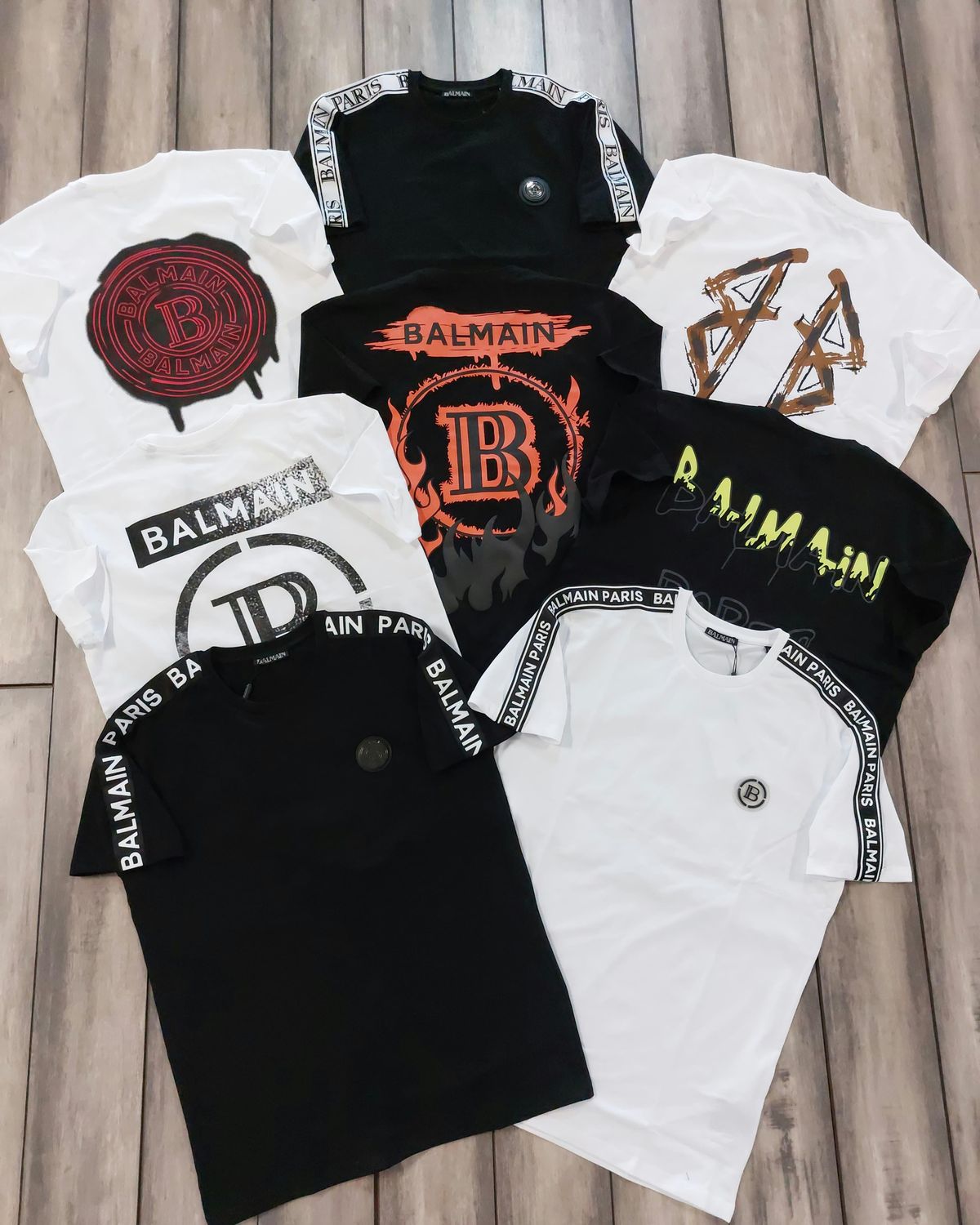 Balmain Premium Quality Cotton Lycra Round Neck Half Sleeve Men's T-shirt - 68 Pc