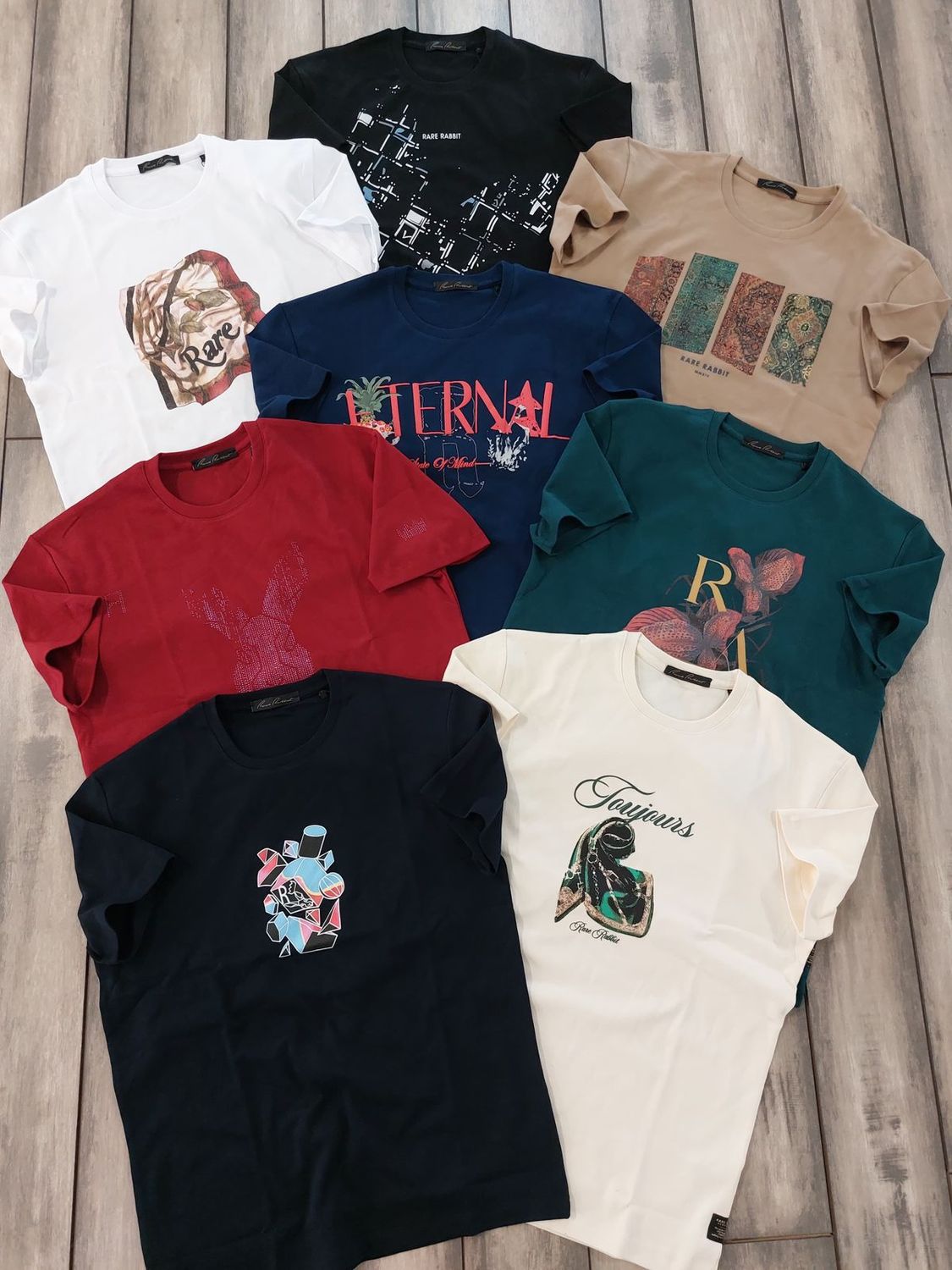 Rare Rabbit Premium Quality Round Neck Half Sleeve Men's T-Shirts - 68 Pc