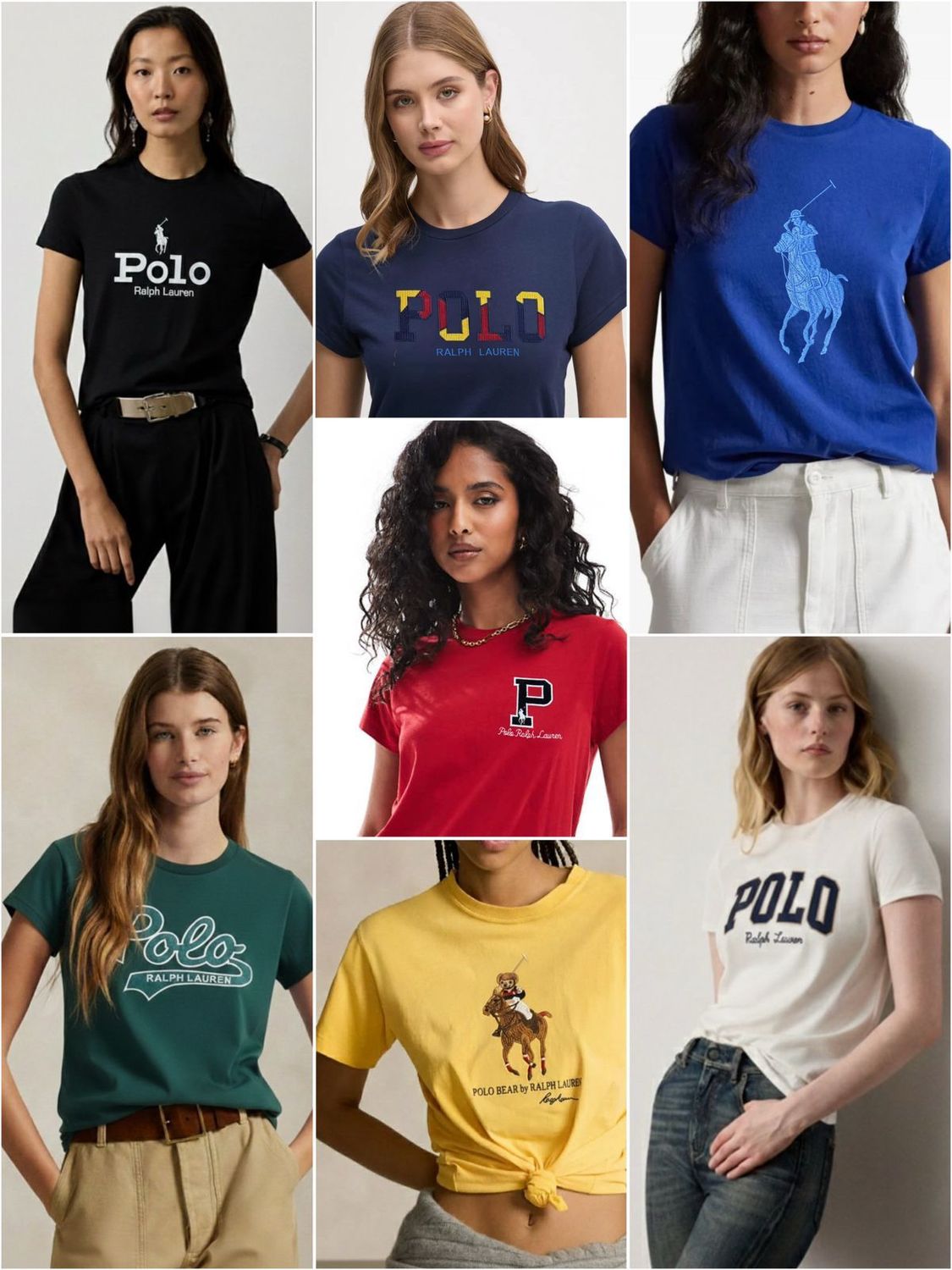 Ralph Lauren Premium Quality Cotton Lycra Round Neck Half Sleeve Women's T-shirt - 56 Pc