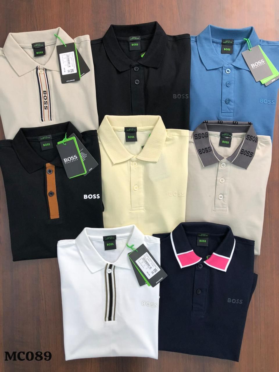 ​Hugo Boss Premium Quality Cotton Collar Neck Half Sleeve Men's T-shirt - 54 Pc