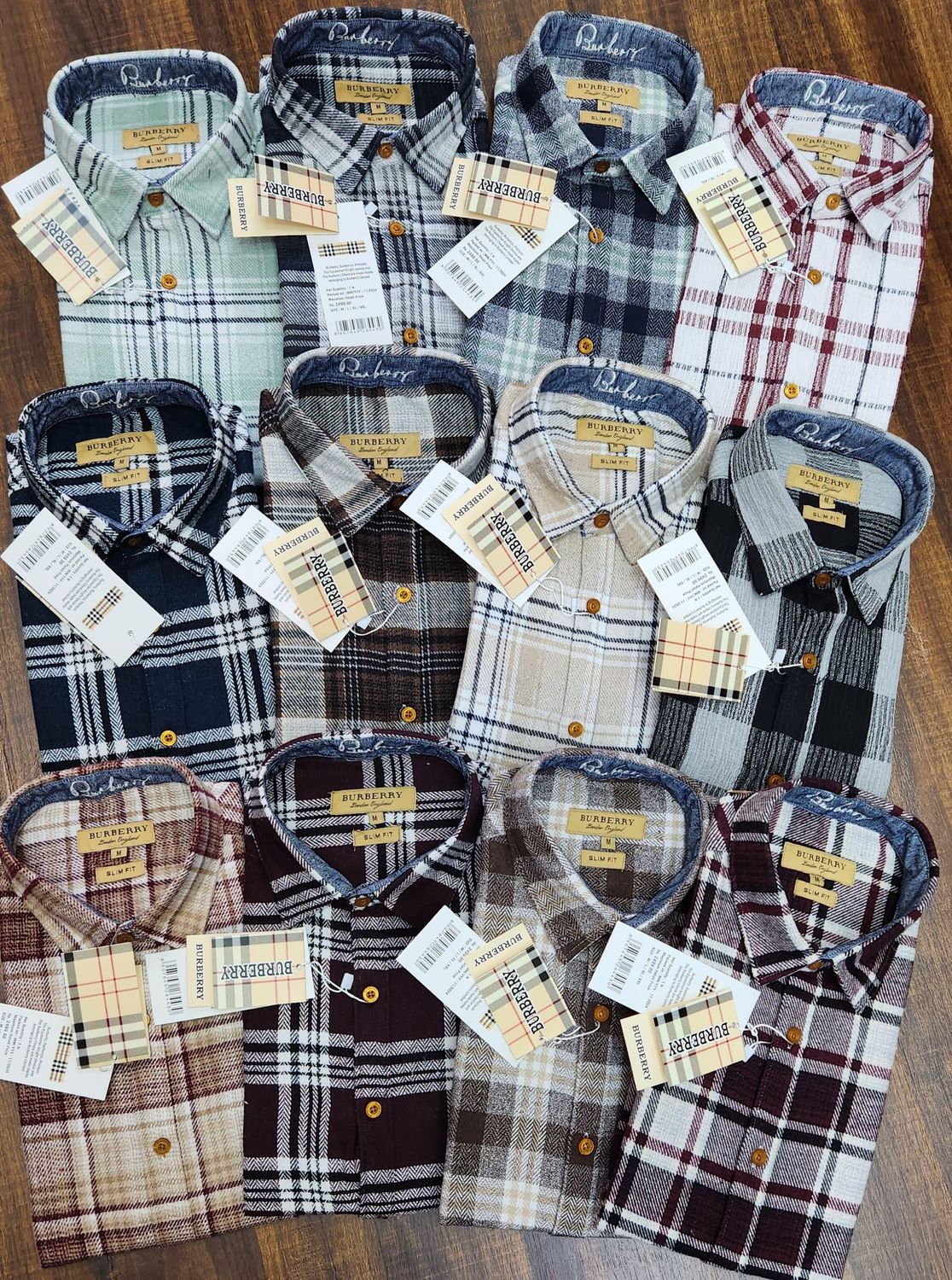 Burberry Premium Quality Cotton Collar Neck Full Sleeve Men's Shirt - 52 Pc