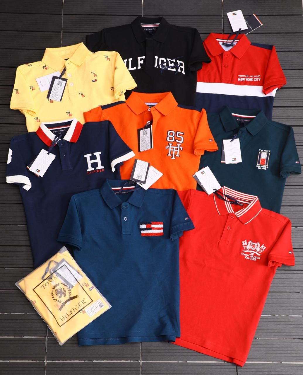 Tommy Hilfiger Premium Quality Cotton Collar Neck Half Sleeve Kid's T-shirt - 53 Pc