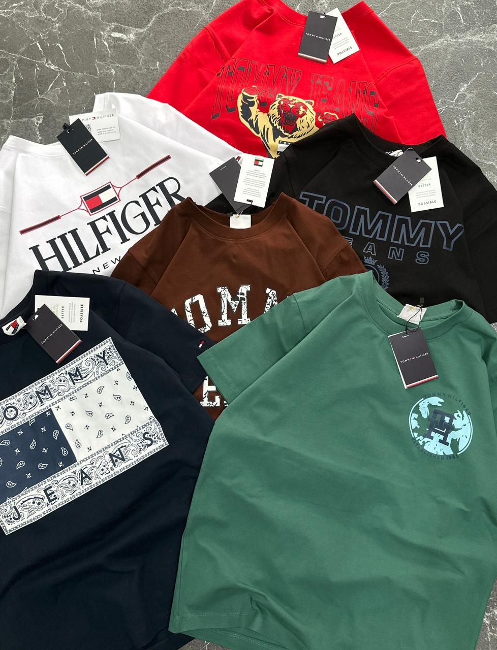 ​Tommy Hilfiger Premium Quality crew neck Half Sleeve Men's T-shirt - 48 Pc