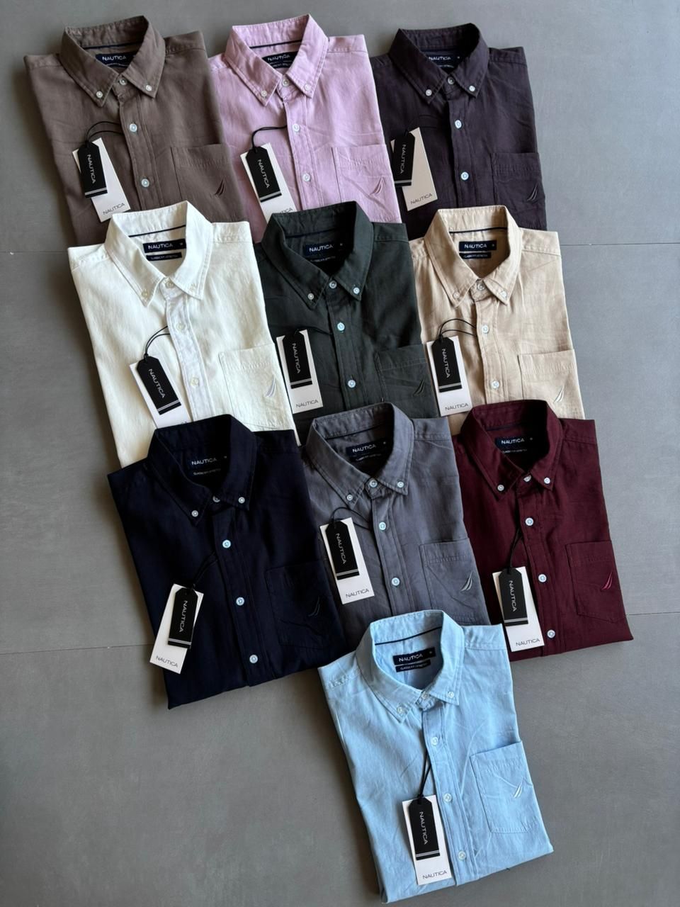 Nautica Premium Quality Cotton Collar Neck Full Sleeve Men's Shirt - 77 pc