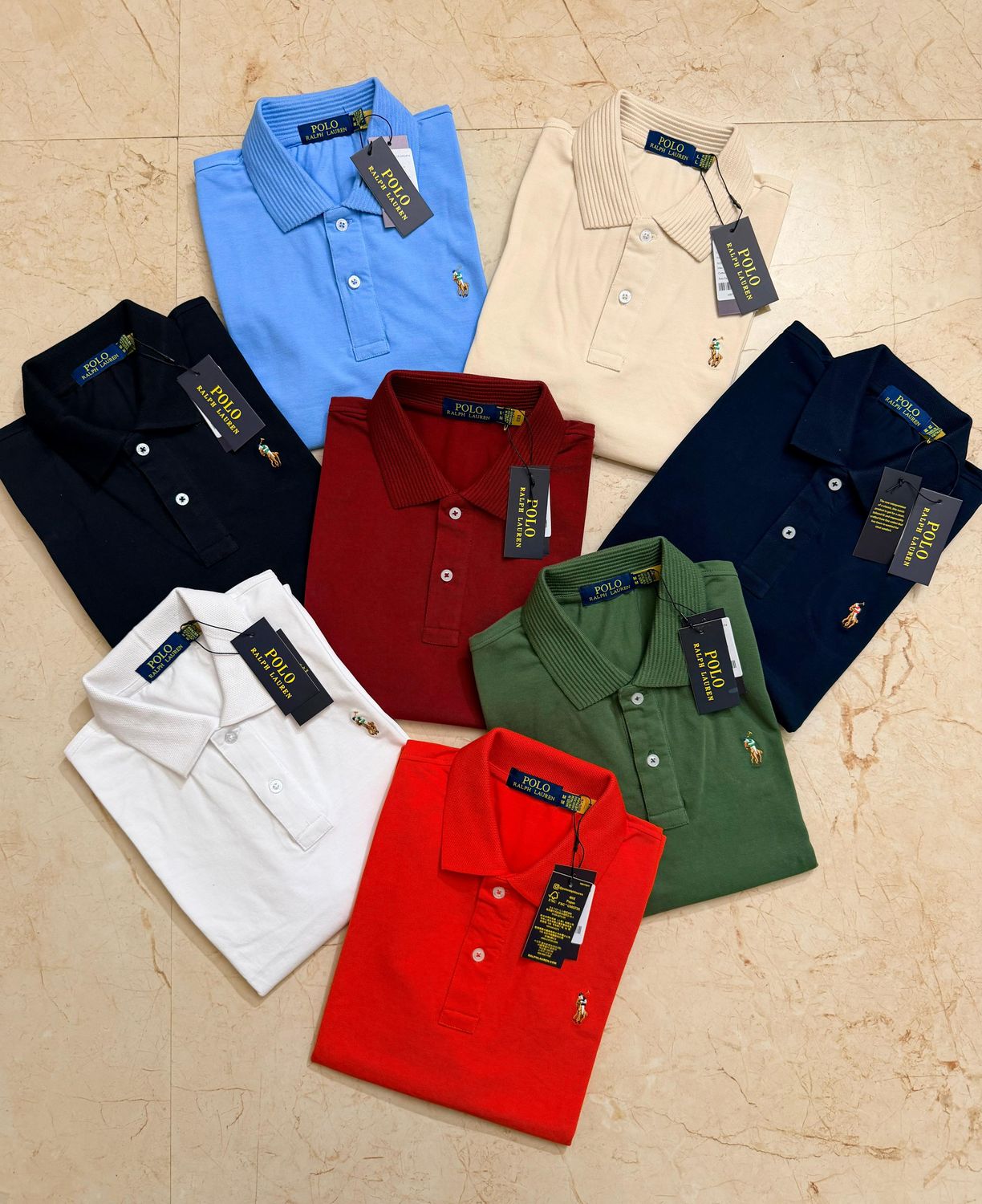 ( BIG SIZE ) Ralph lauren Premium Quality Cotton Collar Neck Half Sleeve Men's Polo T-shirt - 60 Pc