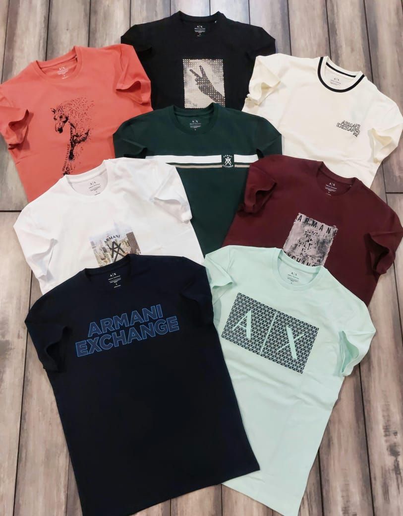 ​Armani Exchange Premium Quality Cotton Round Neck Half Sleeve Men's T-shirt - 68 Pc